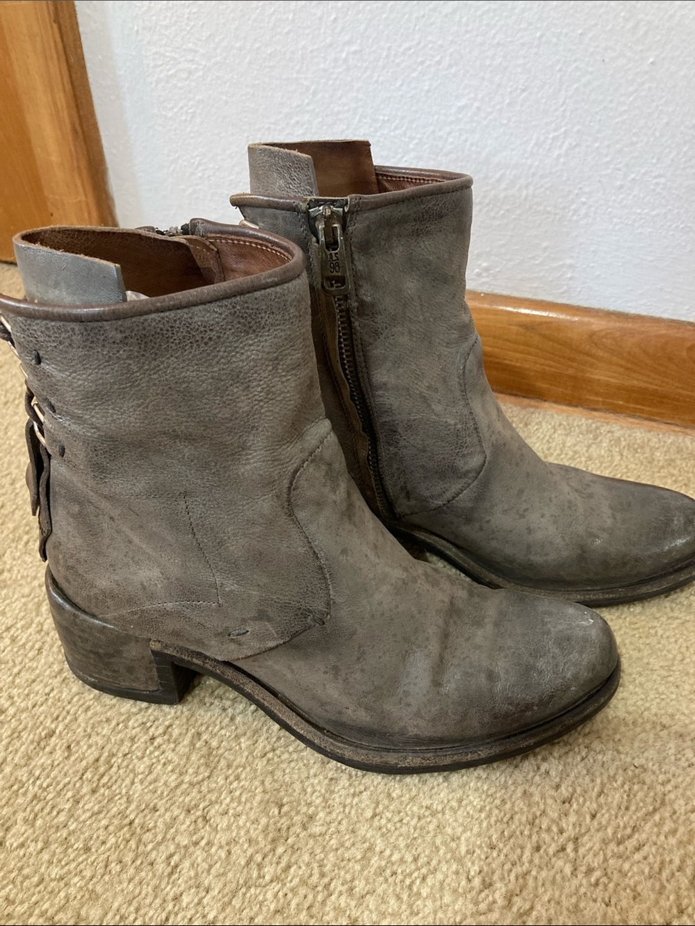 A.S.98 Gray Ankle Boots Size 7